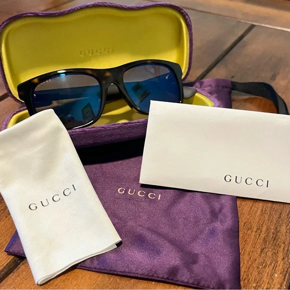Gucci GG0008S 003 Havana Tortoise Shell Unisex Sunglasses 54-19-150 - Picture 10 of 10